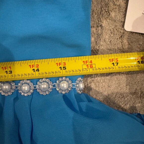 Women's BLUE Short Ruffle Homecoming Formal Gown Ball Party Evening Prom Dresses - Picture 7 of 16